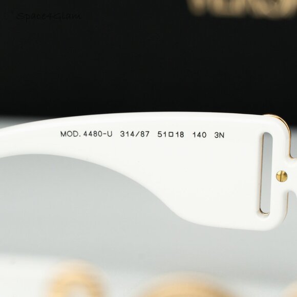 BRAND NEW Versace VE4480U 314/87 White Dark Grey Oval Unisex Sunglasses main image 7